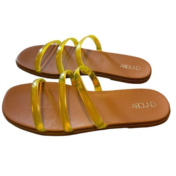 Abound Yellow Jelly Sammira Flat Sandals Size 9 NEW - Picture 2 of 5